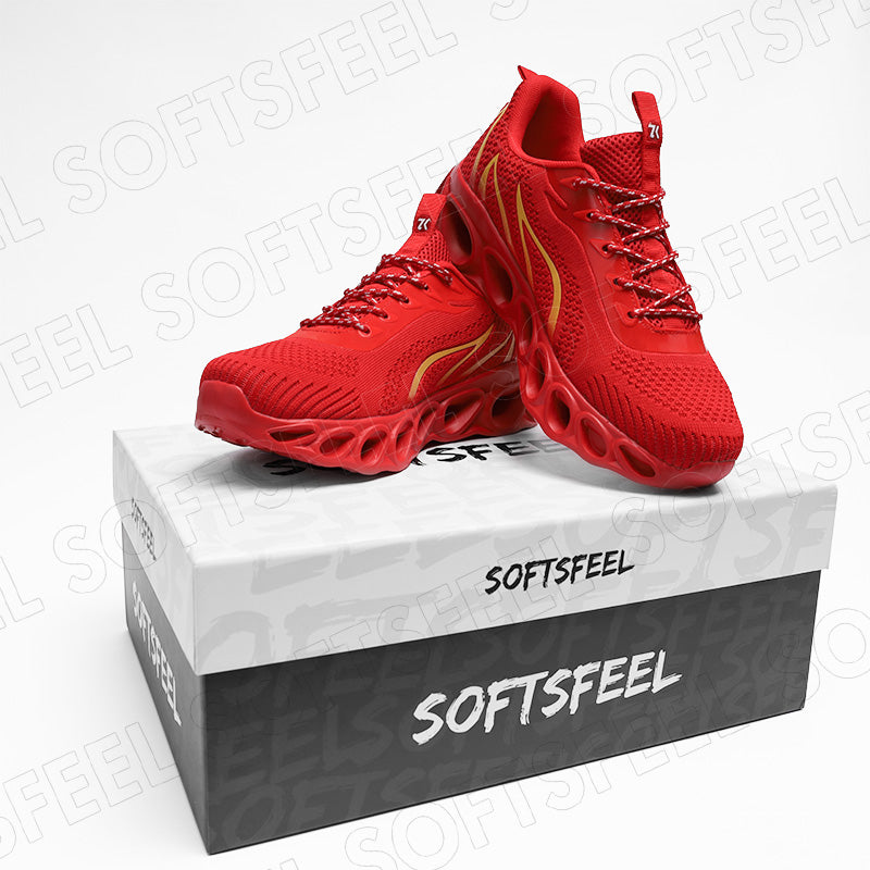 Softsfeel Men's Relieve Foot Pain Perfect Walking Shoes - Red