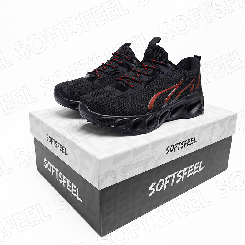 Softsfeel Women's Relieve Foot Pain Perfect Walking Shoes - Black Red