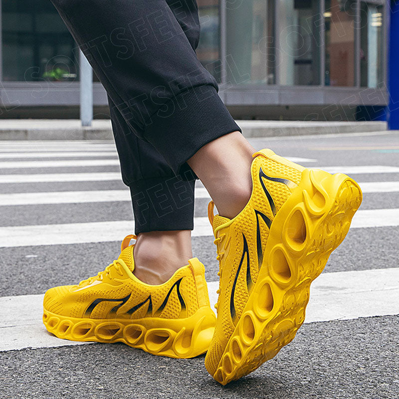 Softsfeel Men's Relieve Foot Pain Perfect Walking Shoes - Yellow