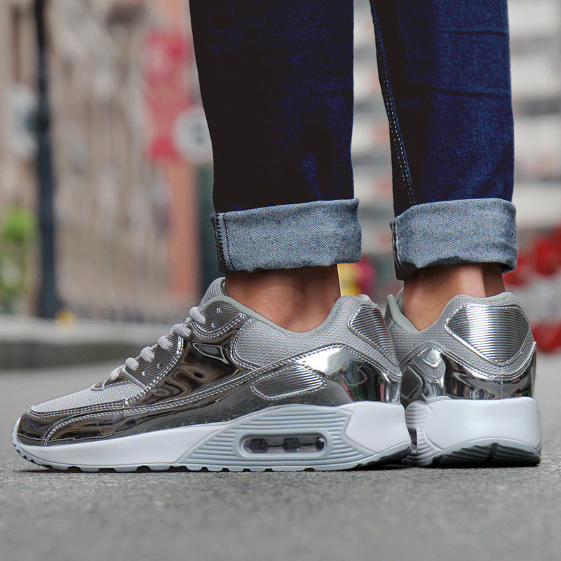 Women‘s Air Booster Walking Shoes Shiny Silver