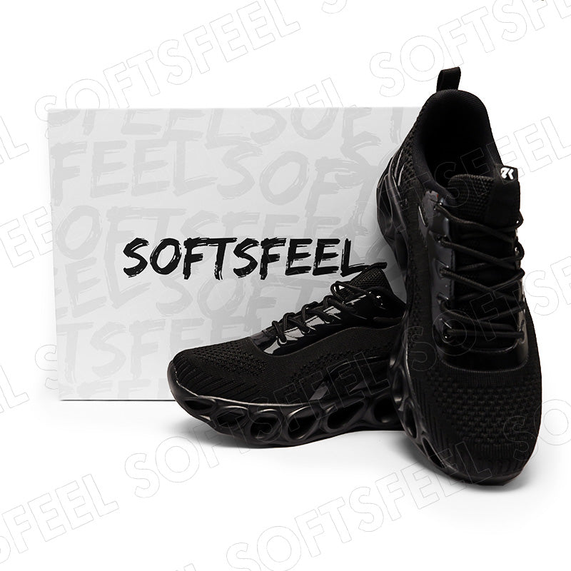 Softsfeel Men's Relieve Foot Pain Perfect Walking Shoes - Black