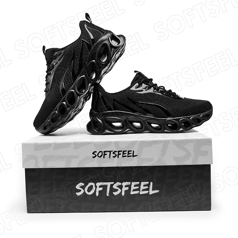 Softsfeel Men's Relieve Foot Pain Perfect Walking Shoes - Black