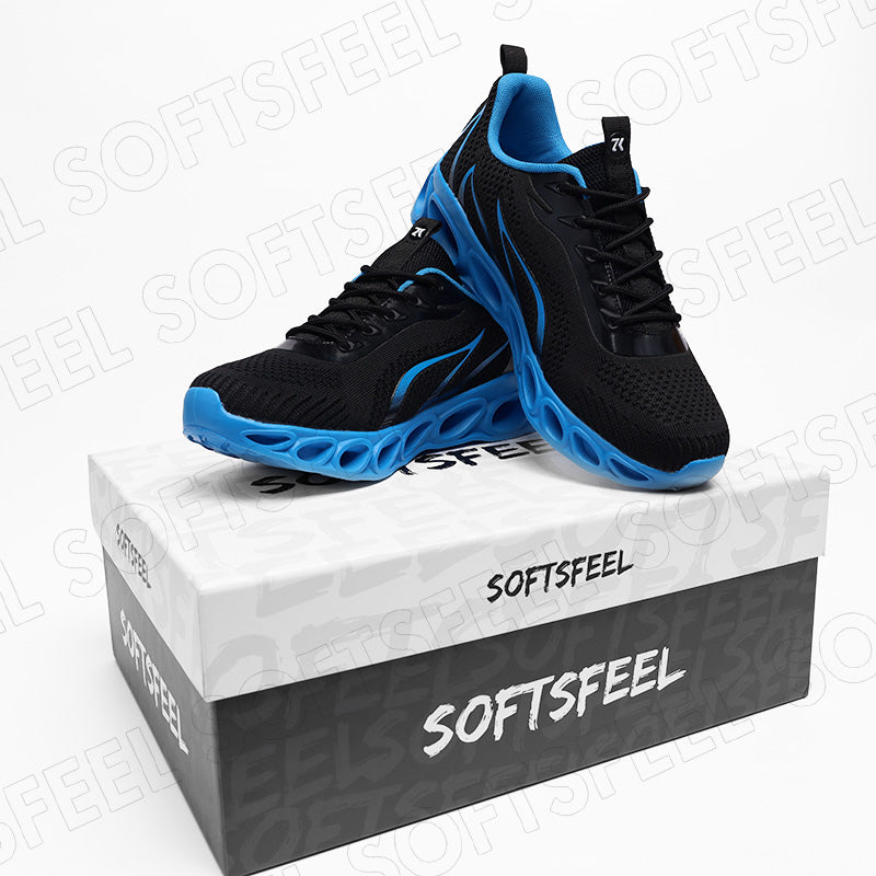 Softsfeel Women's Relieve Foot Pain Perfect Walking Shoes - Black Blue