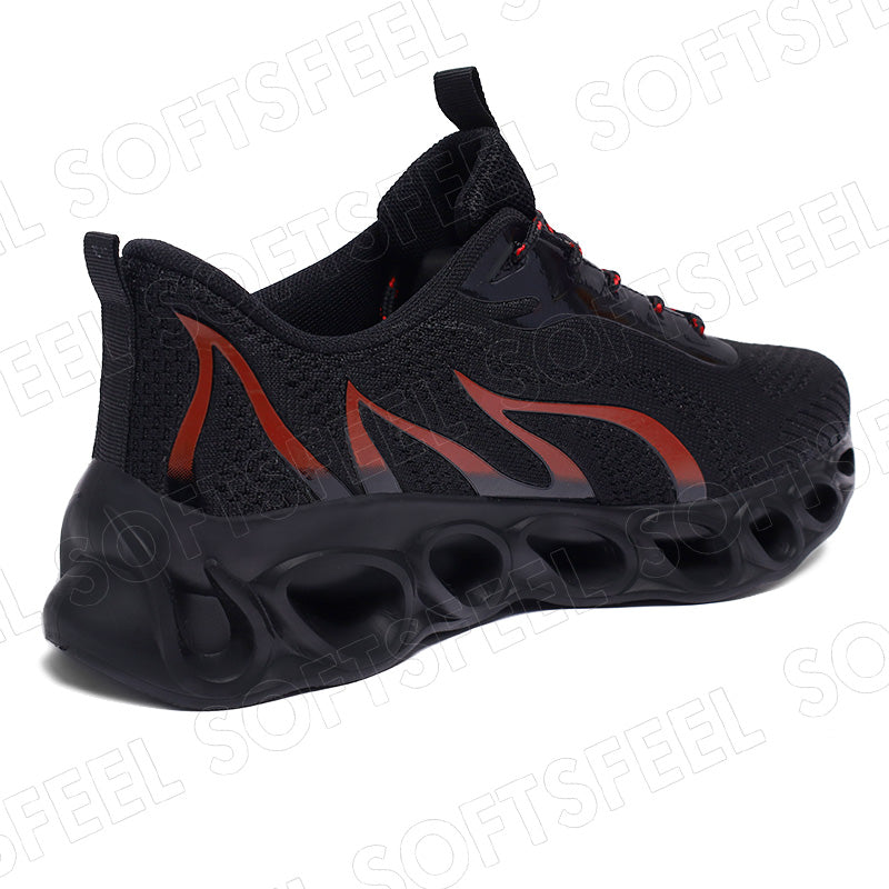 Softsfeel Men's Relieve Foot Pain Perfect Walking Shoes - Black Red