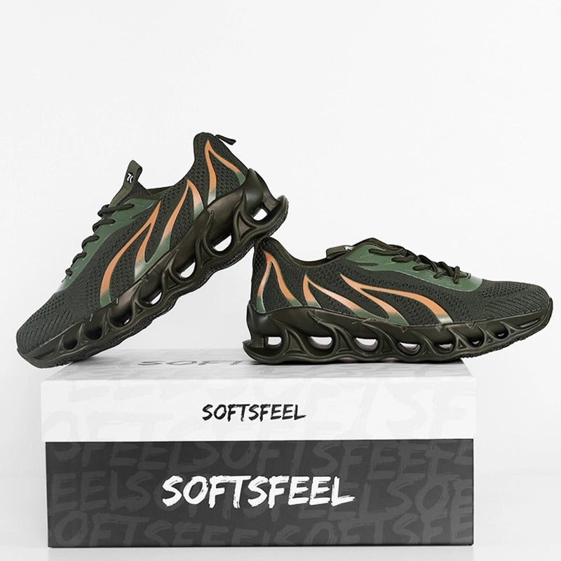 Softsfeel Men's Relieve Foot Pain Perfect Walking Shoes - Army Green