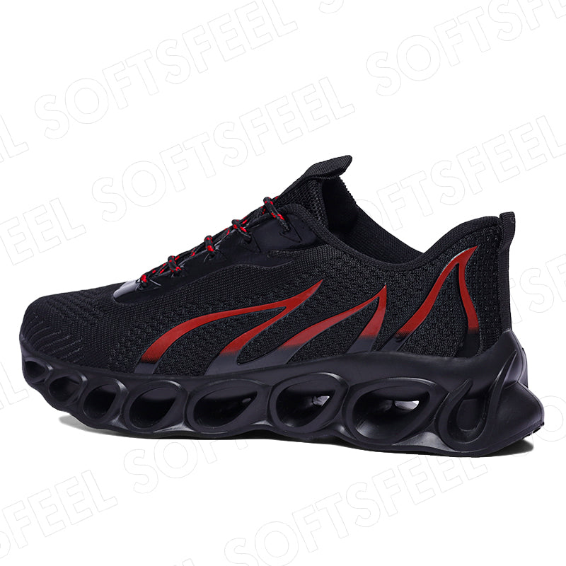 Softsfeel Women's Relieve Foot Pain Perfect Walking Shoes - Black Red