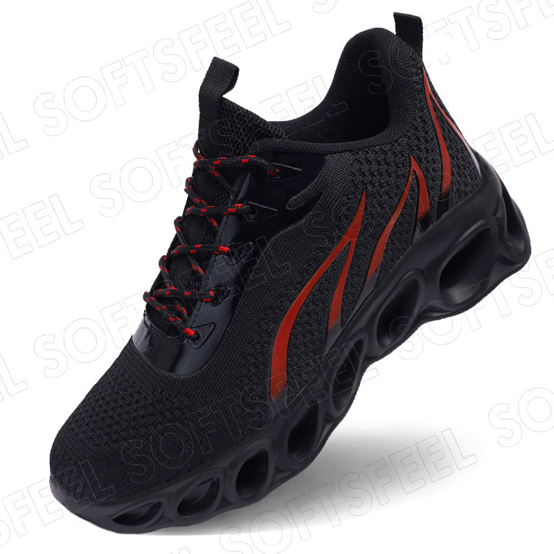 Softsfeel Women's Relieve Foot Pain Perfect Walking Shoes - Black Red