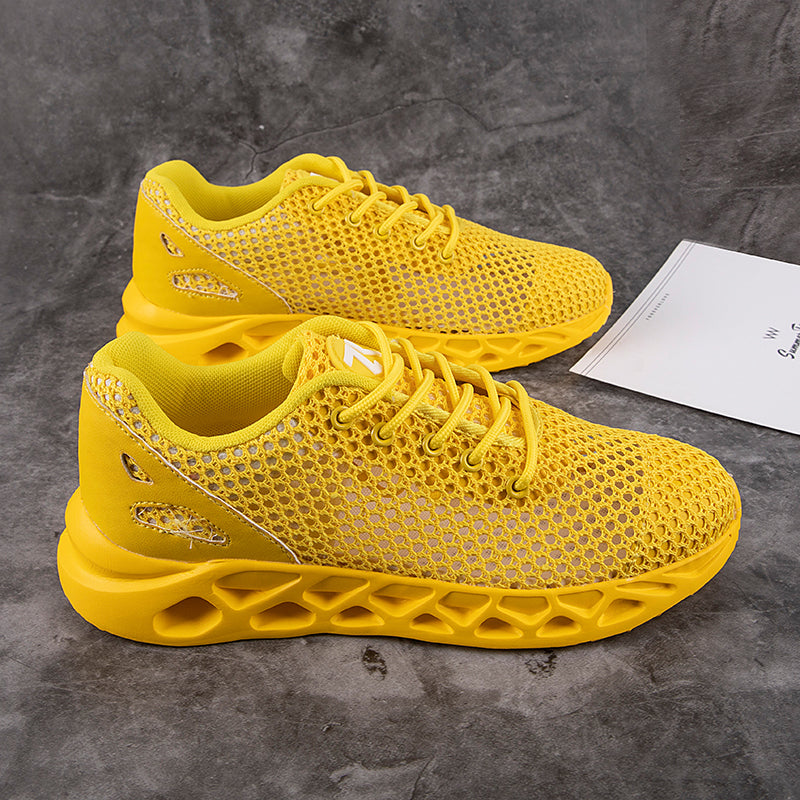 Softsfeel Cool Men's Relieve Foot Pain Perfect Walking Shoes-Yellow