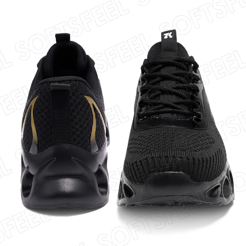 Softsfeel Men's Relieve Foot Pain Perfect Walking Shoes - Black Gold
