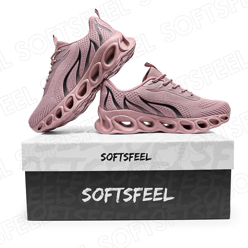 Softsfeel Women's Relieve Foot Pain Perfect Walking Shoes - Pink Black