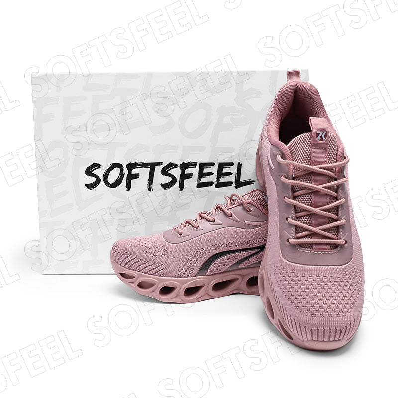 Softsfeel Men's Relieve Foot Pain Perfect Walking Shoes - Pink Black