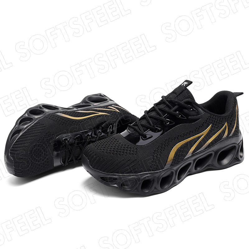 Softsfeel Women's Relieve Foot Pain Perfect Walking Shoes - Black Gold
