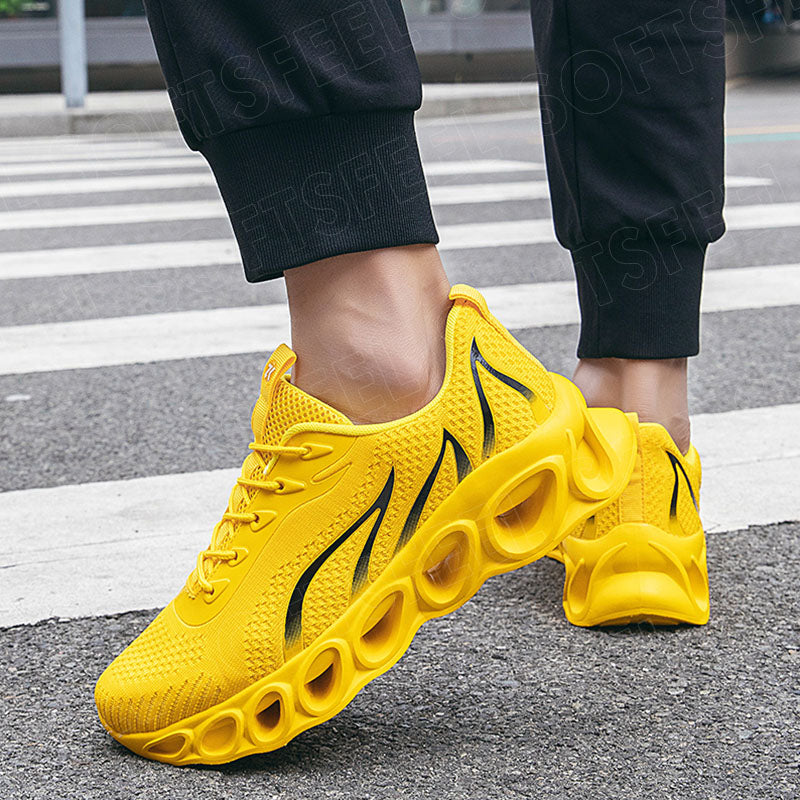 Softsfeel Men's Relieve Foot Pain Perfect Walking Shoes - Yellow