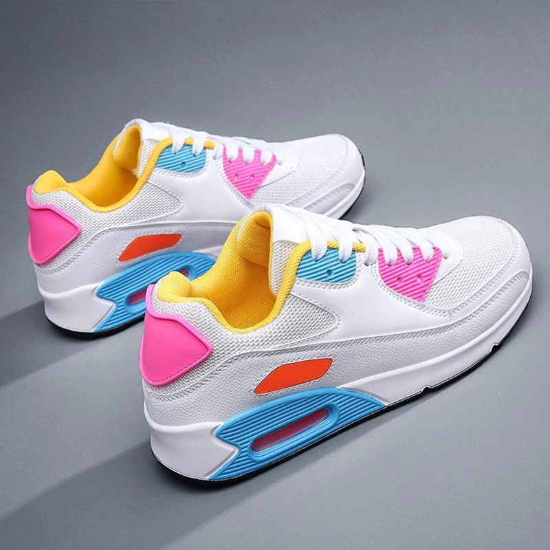 Women‘s Air Booster Walking Shoes White&Pink