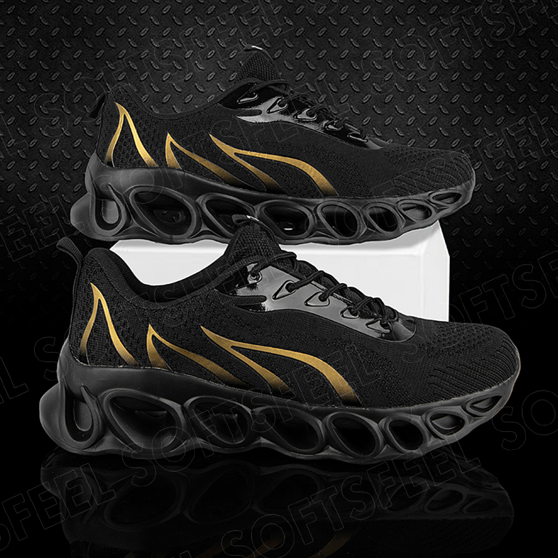 Softsfeel Women's Relieve Foot Pain Perfect Walking Shoes - Black Gold