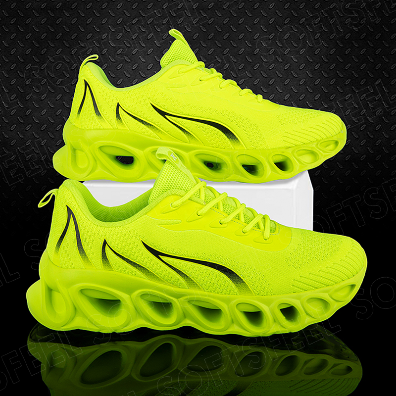 Softsfeel Men's Relieve Foot Pain Perfect Walking Shoes - Fluorescent Green