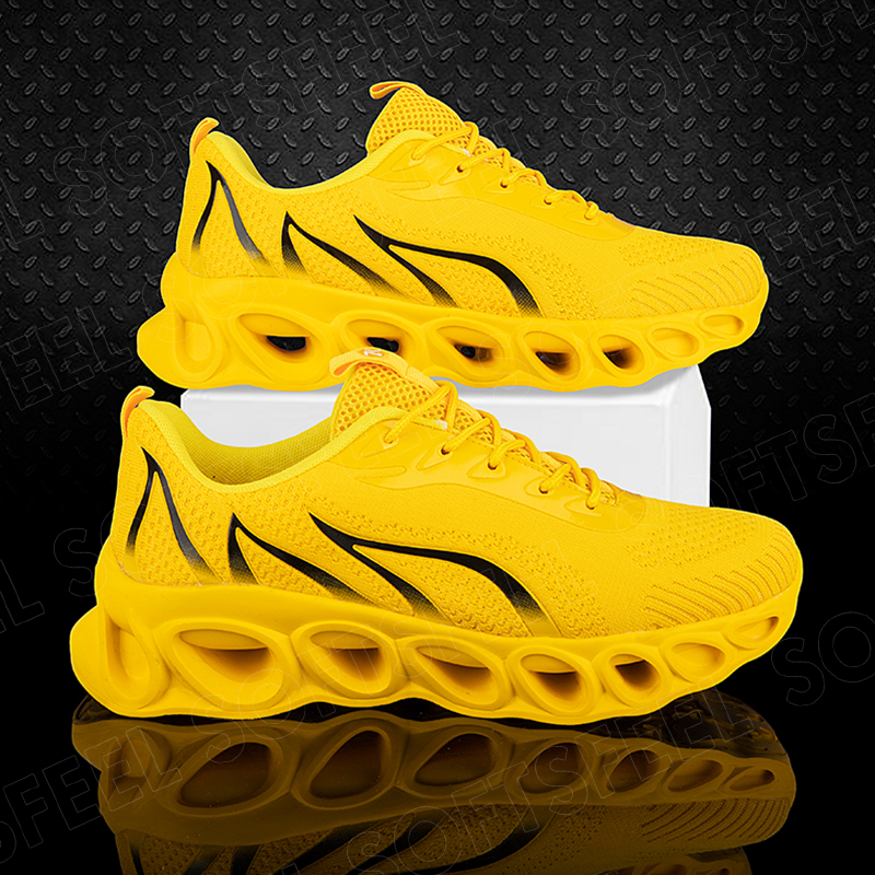 Softsfeel Men's Relieve Foot Pain Perfect Walking Shoes - Yellow
