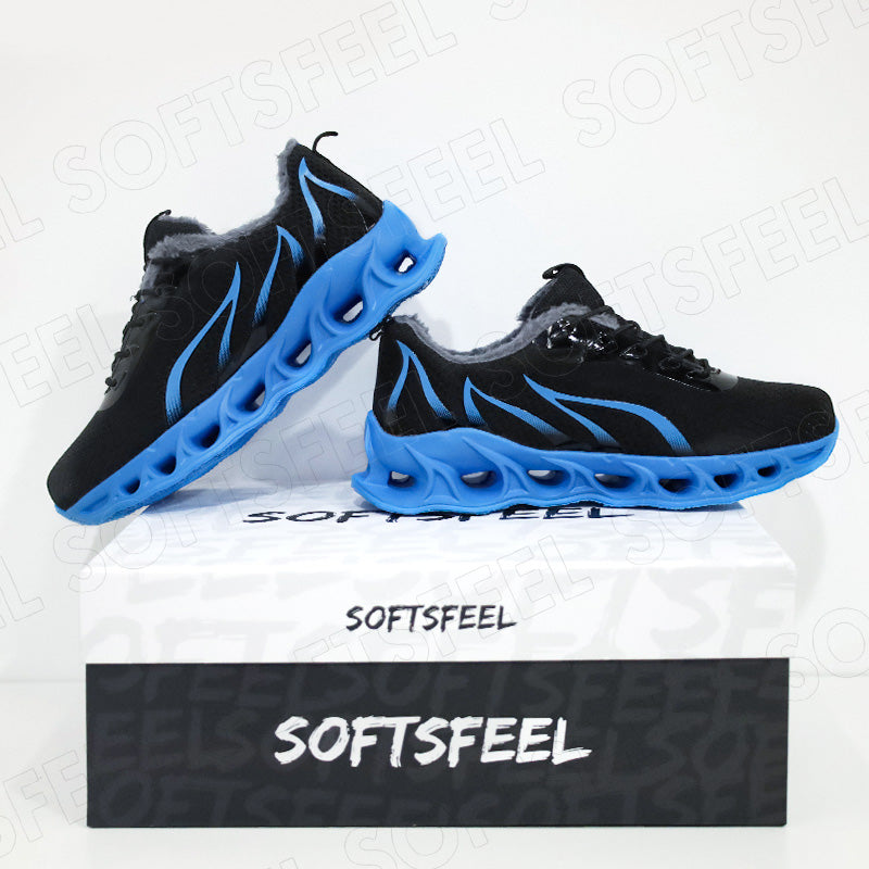 Softsfeel Women's Winter Relieve Foot Pain Perfect Walking Shoes - Black Blue