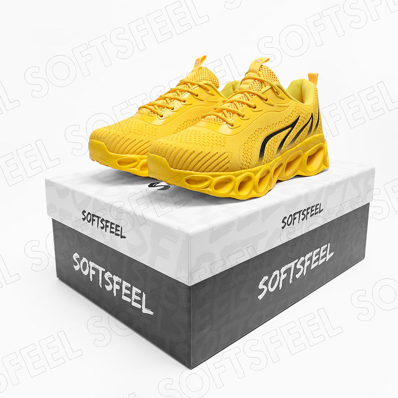 Softsfeel Men's Relieve Foot Pain Perfect Walking Shoes - Yellow