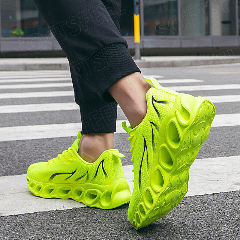 Softsfeel Men's Relieve Foot Pain Perfect Walking Shoes - Fluorescent Green