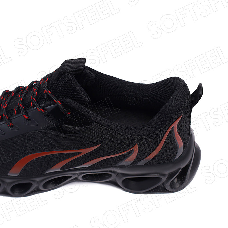 Softsfeel Men's Relieve Foot Pain Perfect Walking Shoes - Black Red