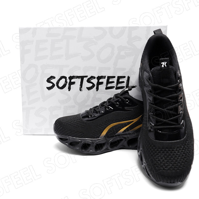 Softsfeel Women's Relieve Foot Pain Perfect Walking Shoes - Black Gold