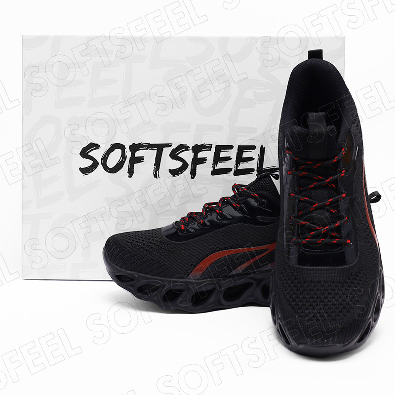 Softsfeel Women's Relieve Foot Pain Perfect Walking Shoes - Black Red
