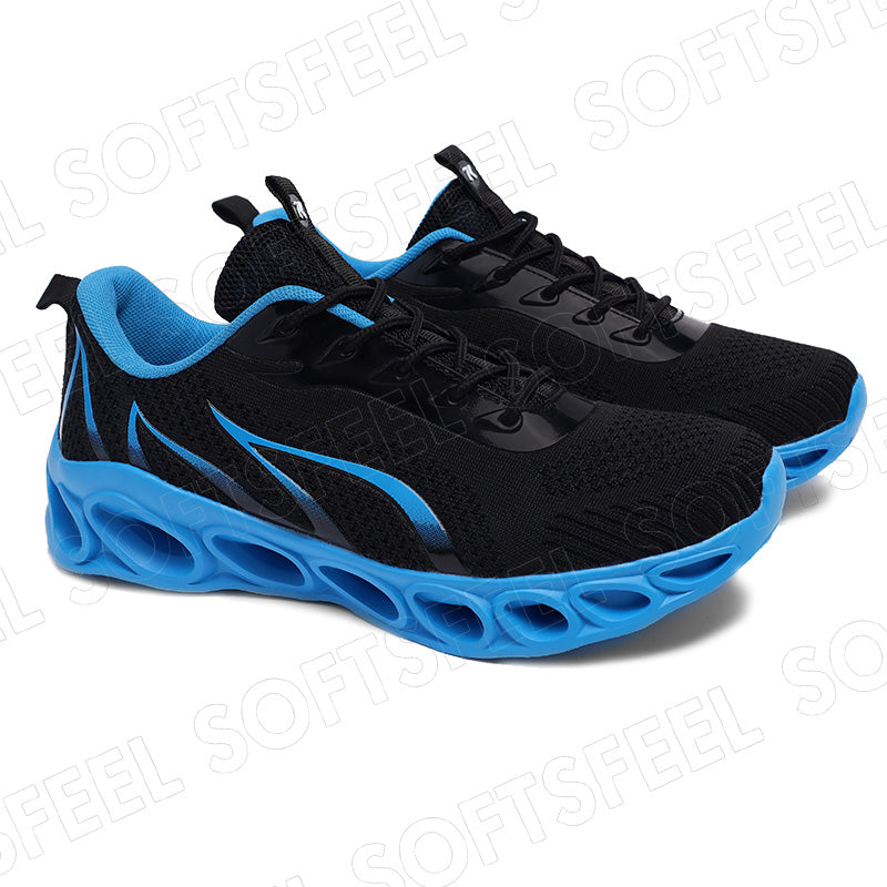 Softsfeel Women's Relieve Foot Pain Perfect Walking Shoes - Black Blue