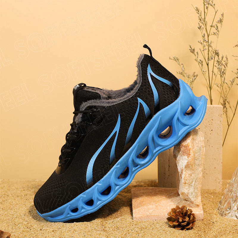Softsfeel Men's Winter Relieve Foot Pain Perfect Walking Shoes - Black Blue