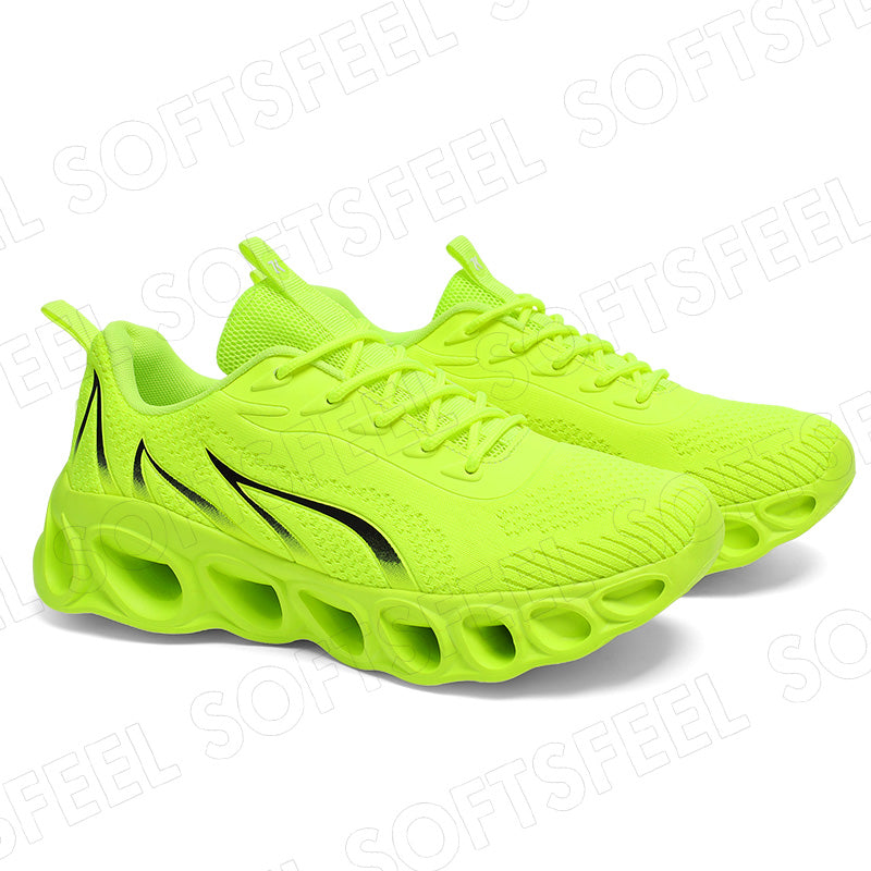 Softsfeel Men's Relieve Foot Pain Perfect Walking Shoes - Fluorescent Green