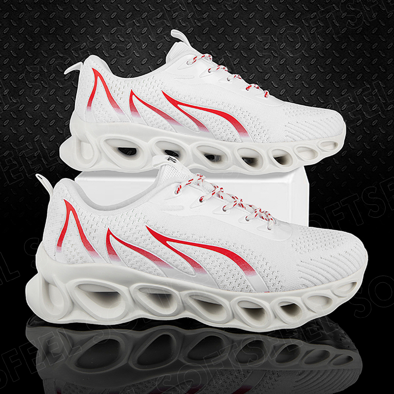 Softsfeel Men's Relieve Foot Pain Perfect Walking Shoes - White