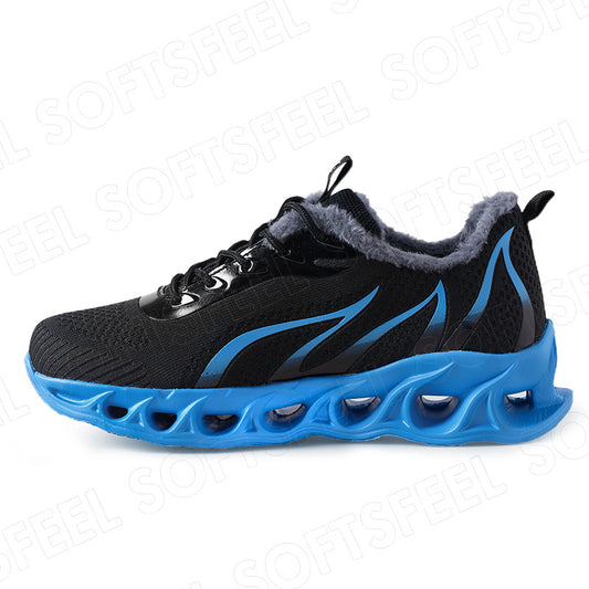Softsfeel Men's Winter Relieve Foot Pain Perfect Walking Shoes - Black Blue