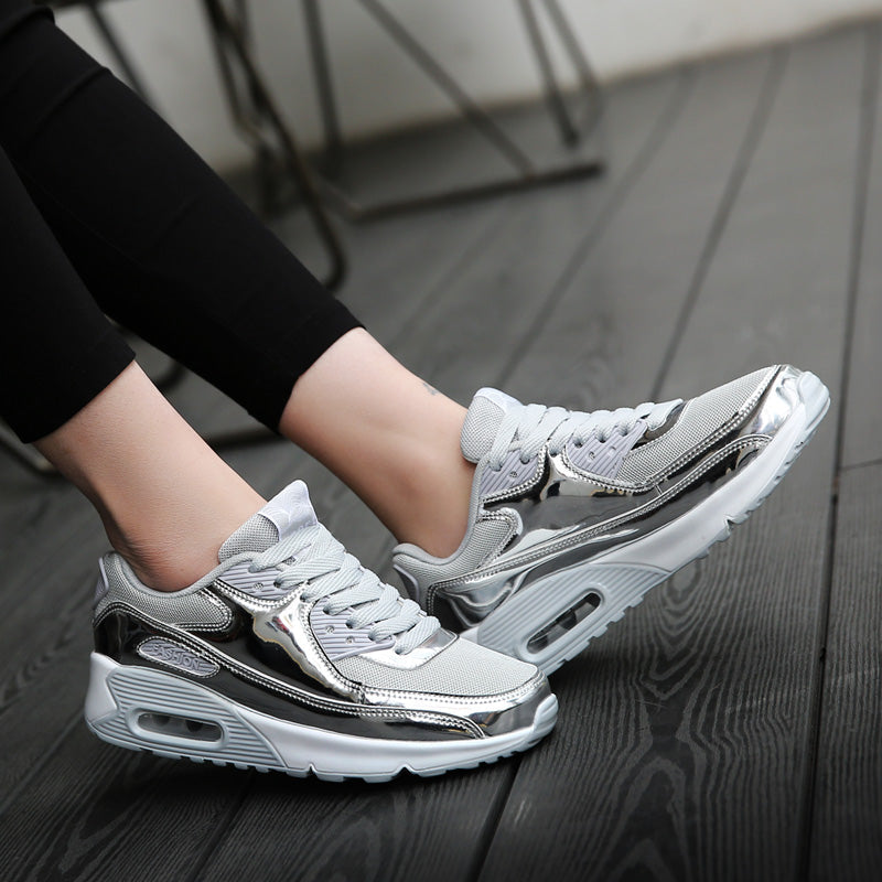 Women‘s Air Booster Walking Shoes Shiny Silver
