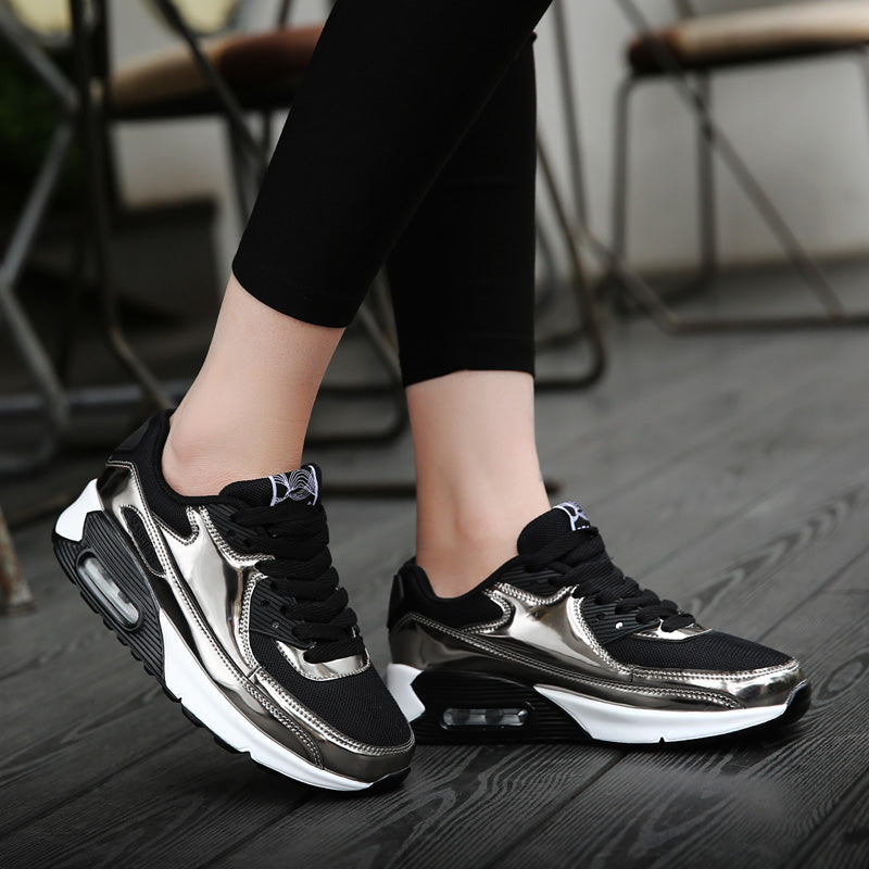 Men‘s Air Booster Walking Shoes Shiny Black