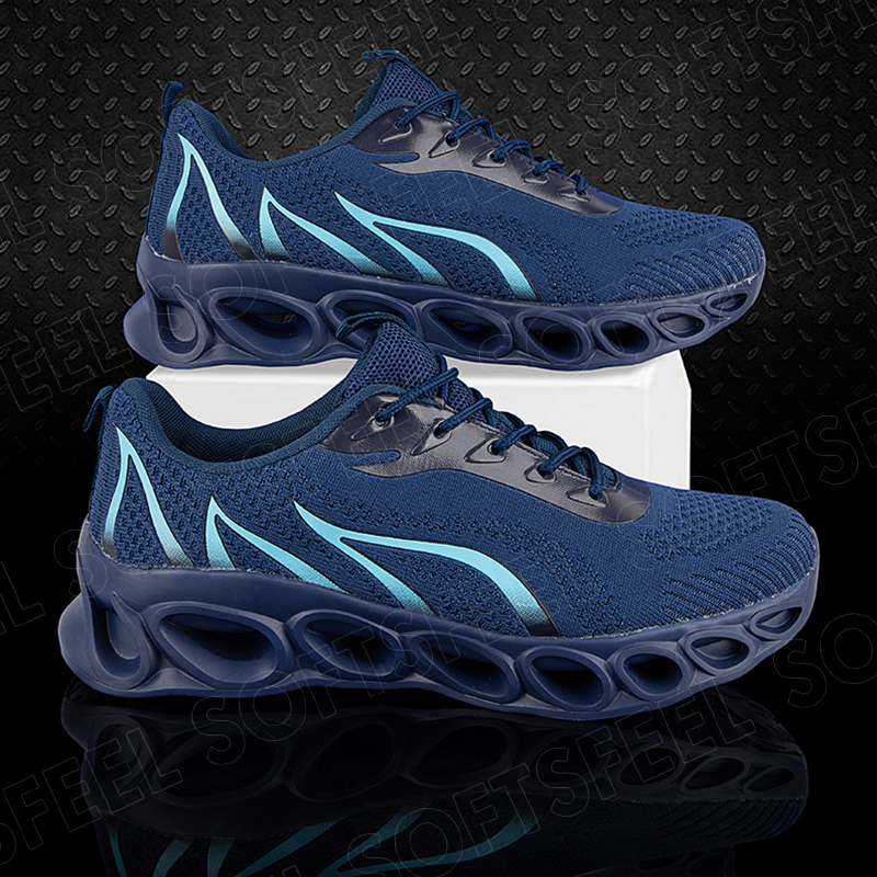 Softsfeel Men's Relieve Foot Pain Perfect Walking Shoes - Dark Blue