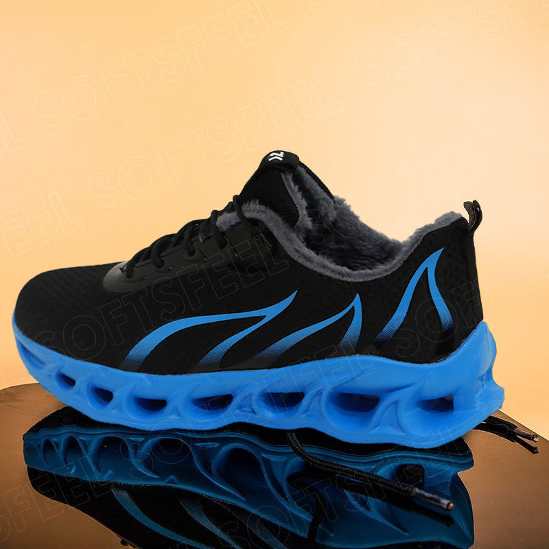 Softsfeel Women's Winter Relieve Foot Pain Perfect Walking Shoes - Black Blue