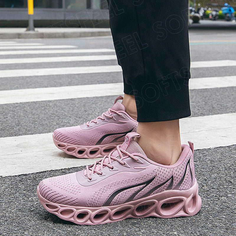 Softsfeel Men's Relieve Foot Pain Perfect Walking Shoes - Pink Black