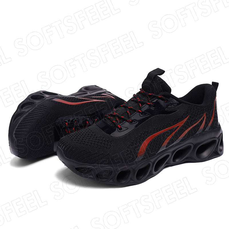 Softsfeel Women's Relieve Foot Pain Perfect Walking Shoes - Black Red