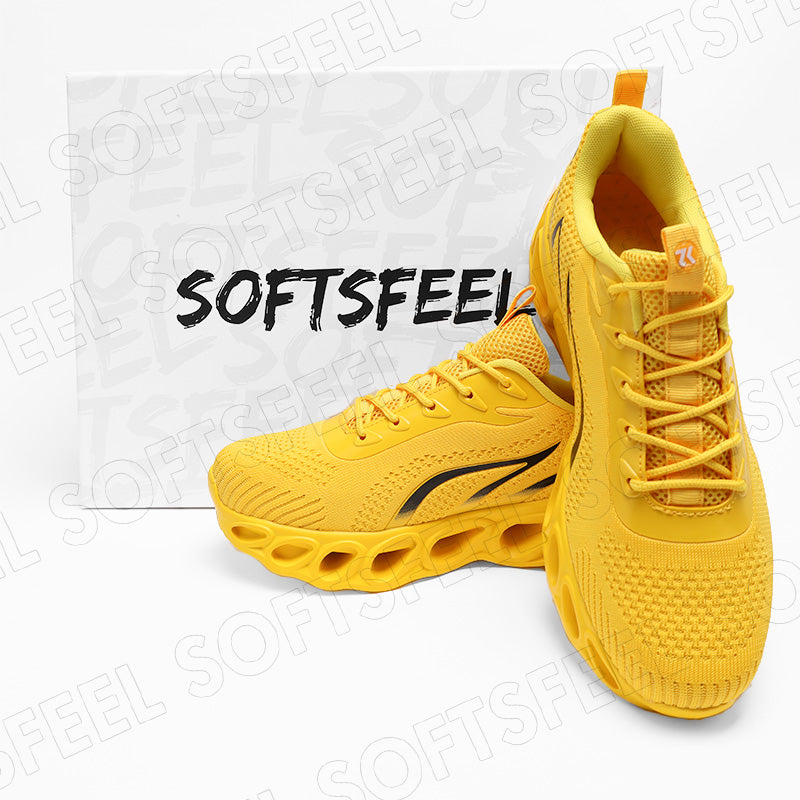 Softsfeel Men's Relieve Foot Pain Perfect Walking Shoes - Yellow