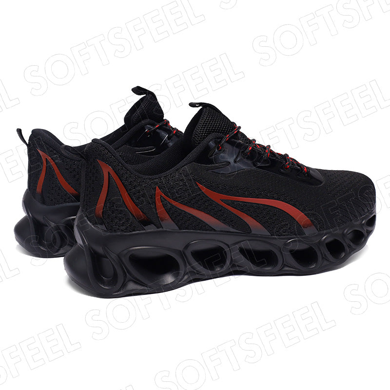 Softsfeel Women's Relieve Foot Pain Perfect Walking Shoes - Black Red