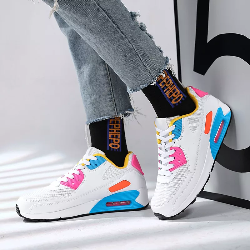 Women‘s Air Booster Walking Shoes White&Pink