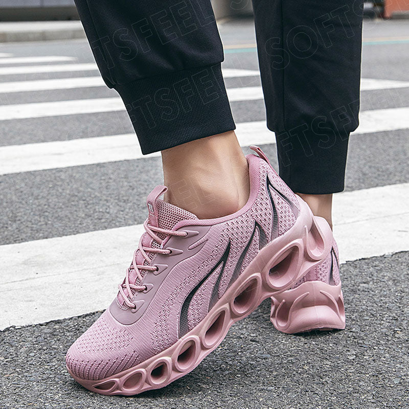 Softsfeel Women's Relieve Foot Pain Perfect Walking Shoes - Pink Black