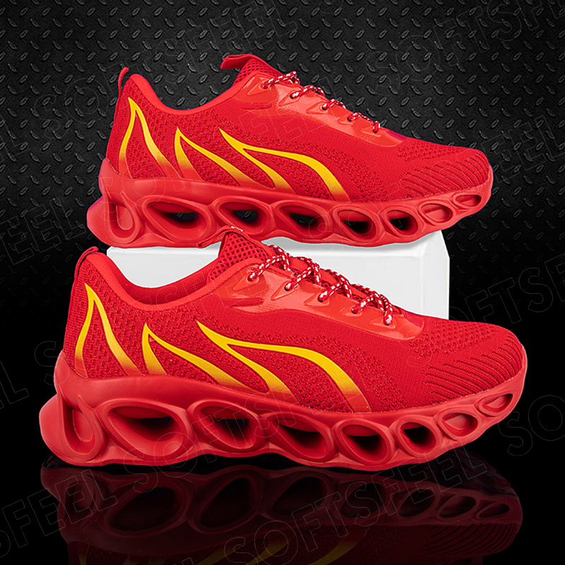 Softsfeel Men's Relieve Foot Pain Perfect Walking Shoes - Red