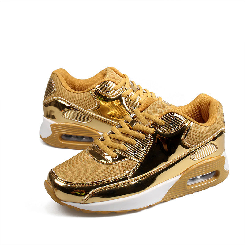 Men‘s Air Booster Walking Shoes Shiny Gold