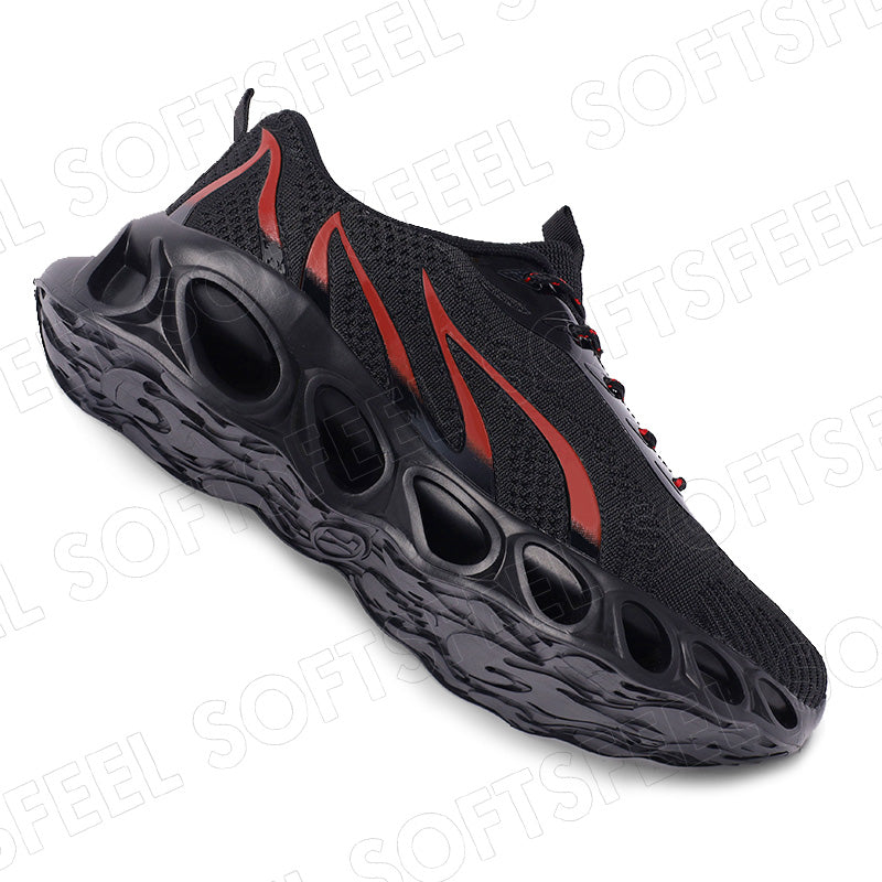 Softsfeel Women's Relieve Foot Pain Perfect Walking Shoes - Black Red