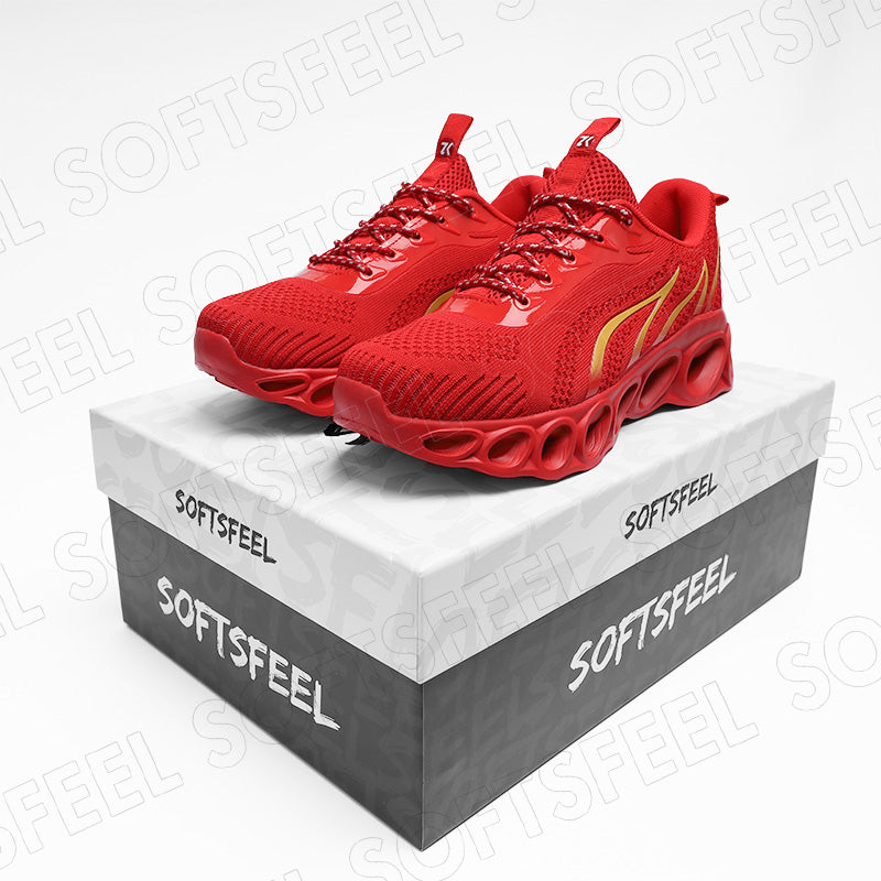 Softsfeel Men's Relieve Foot Pain Perfect Walking Shoes - Red