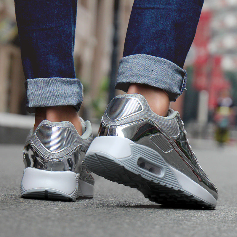 Men‘s Air Booster Walking Shoes Shiny Silver