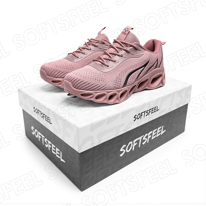 Softsfeel Women's Relieve Foot Pain Perfect Walking Shoes - Pink Black