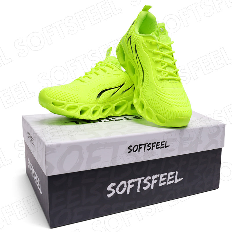 Softsfeel Men's Relieve Foot Pain Perfect Walking Shoes - Fluorescent Green
