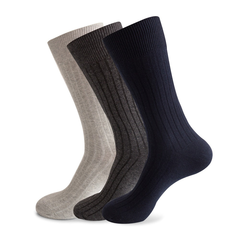 Men's Vertical Stripe Socks, 3-Pack Bundle